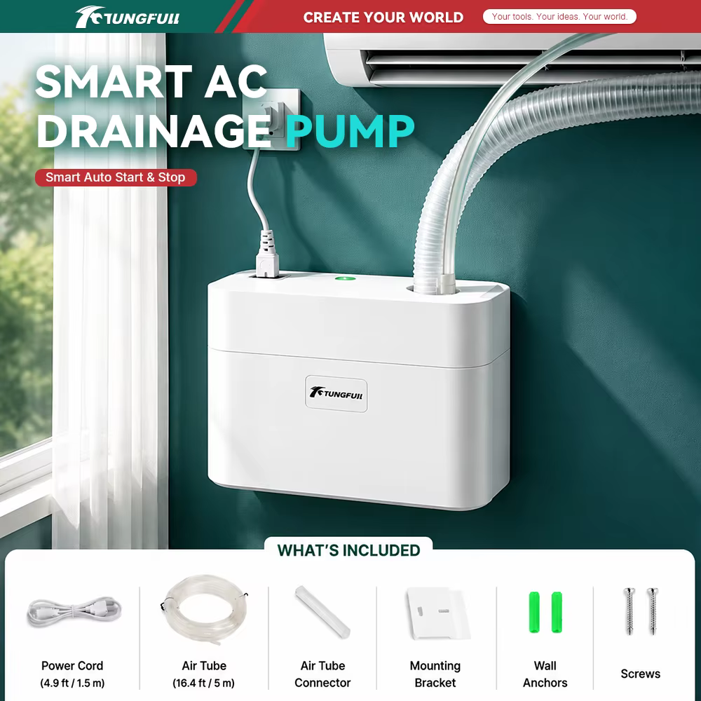 Pompe à eau électrique auto-amorçante TUNGFULL 100V-240V pour climatiseur domestique, mini pompe à eau pour climatisation