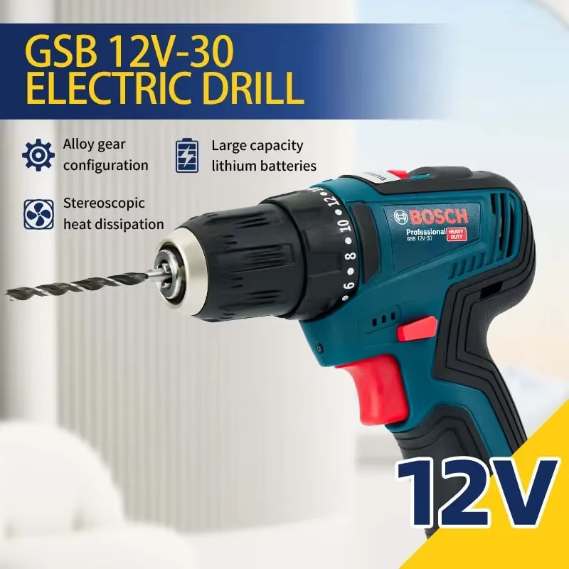 Perceuse électrique Bosch-GSB 12V-30 Professional, visseuse sans fil, robuste, multifonctionnelle, pour la maison, tournevis, bricolage