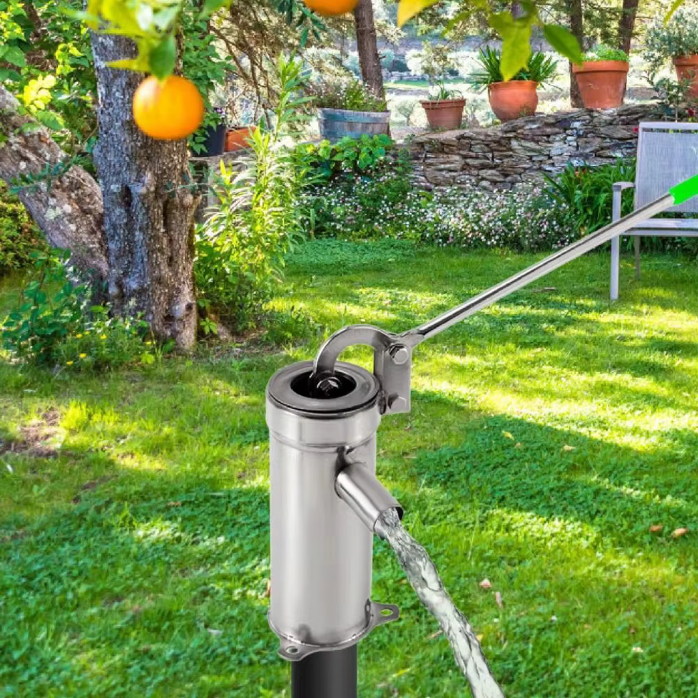 Pompe manuelle en acier inoxydable avec poignée ergonomique