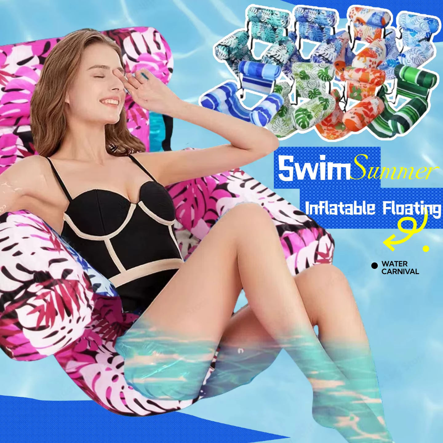 Chaise longue flottante gonflable pour piscine