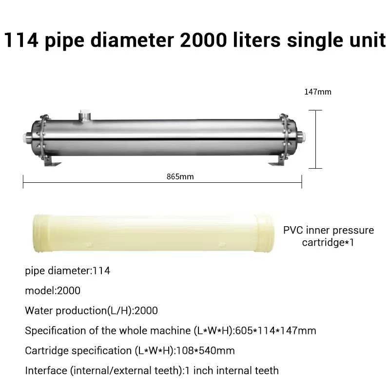 DIVEDEER 3000L purificateur d'eau 304 acier inoxydable PVDF Ultra Filtration