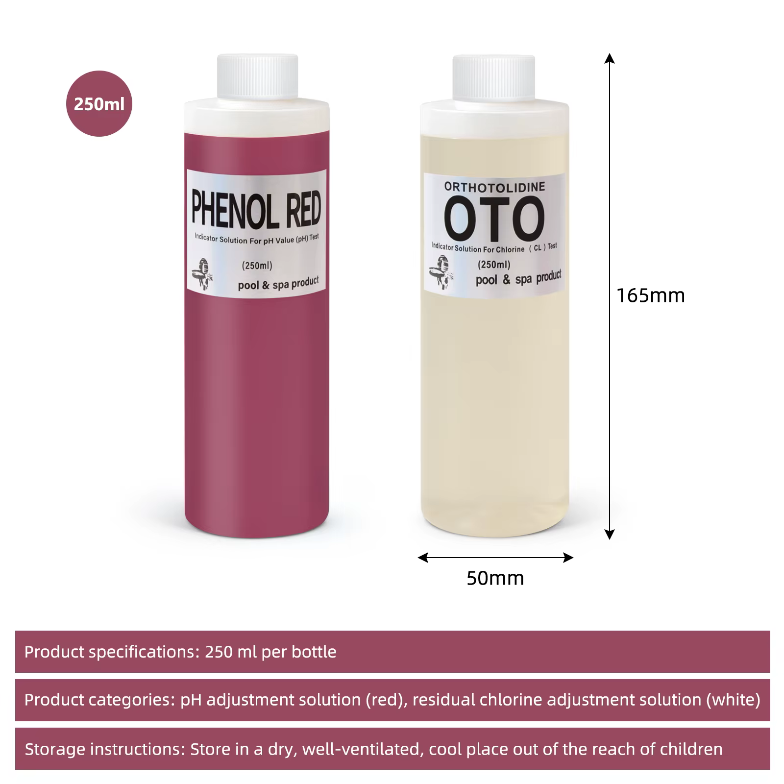 Kit de test d'eau de piscine 250 ml