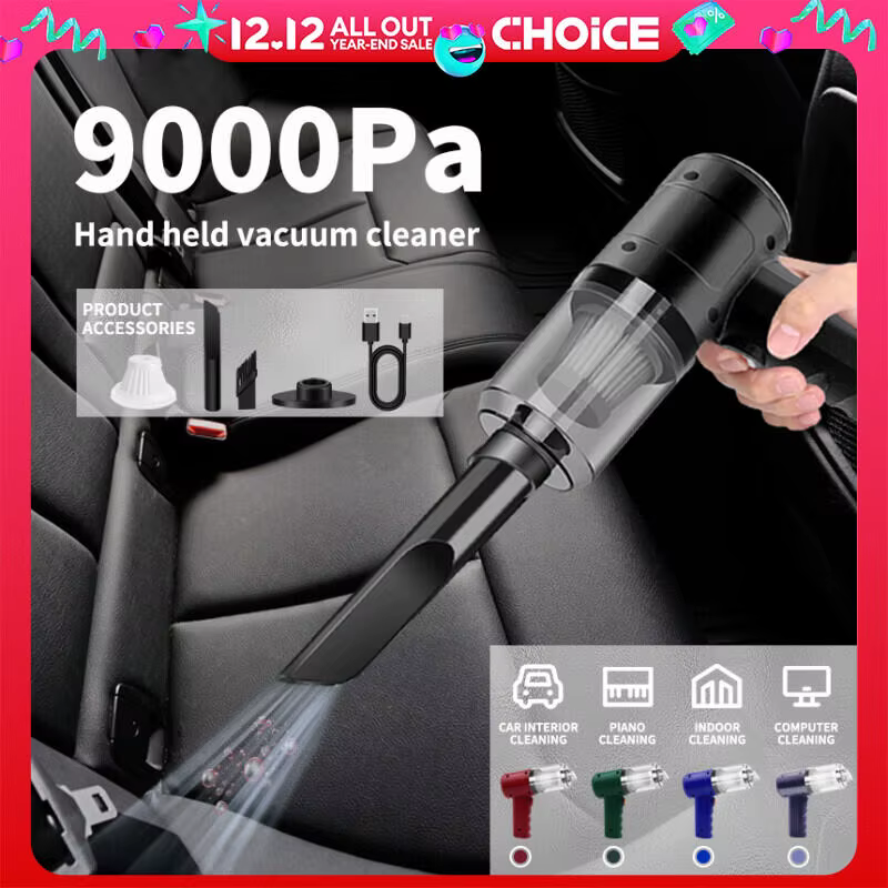 Aspirateur de voiture portatif, sans fil, 15000pa, double usage soufflage et aspiration, avec plusieurs buses, pour voiture, maison, animaux domestiques, bureau