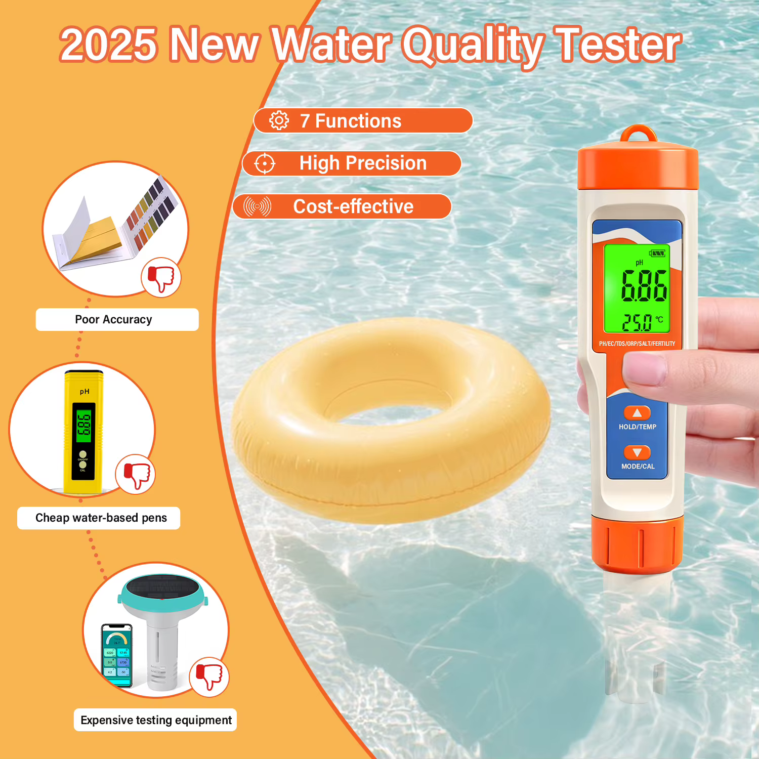 YIERYI – testeur d'eau de piscine 7 en 1
