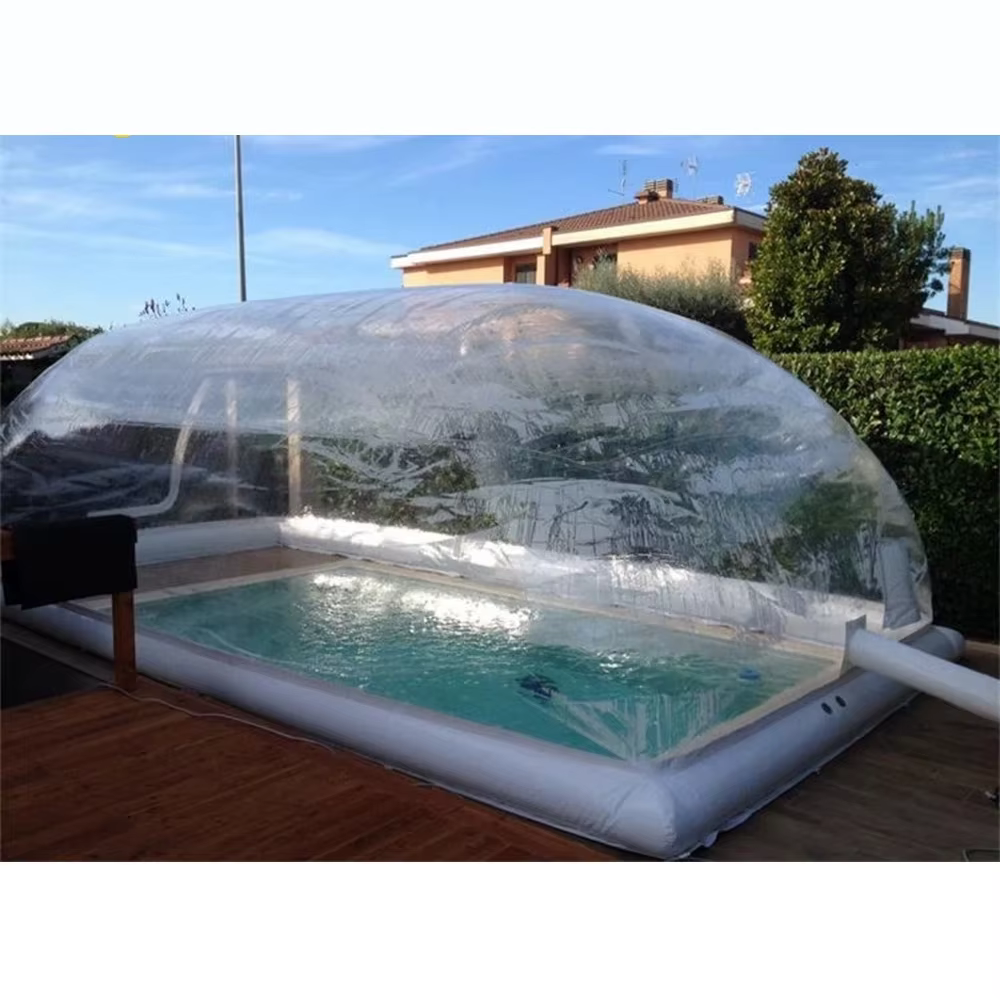 Couverture de piscine gonflable transparente pour usage commercial extérieur