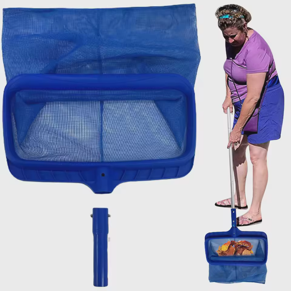 Râteau à feuilles de piscine professionnel-sac profond de grande capacité cadre épaissi filet d'écumoire de