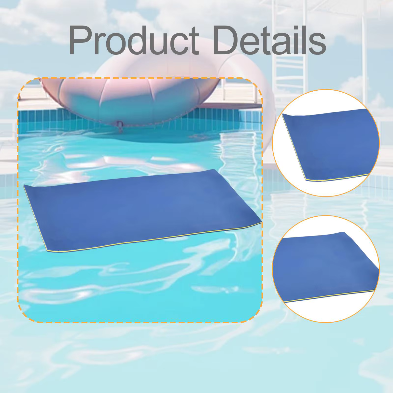 Tapis flottant résistant aux déchirures en mousse XPE léger pour piscine