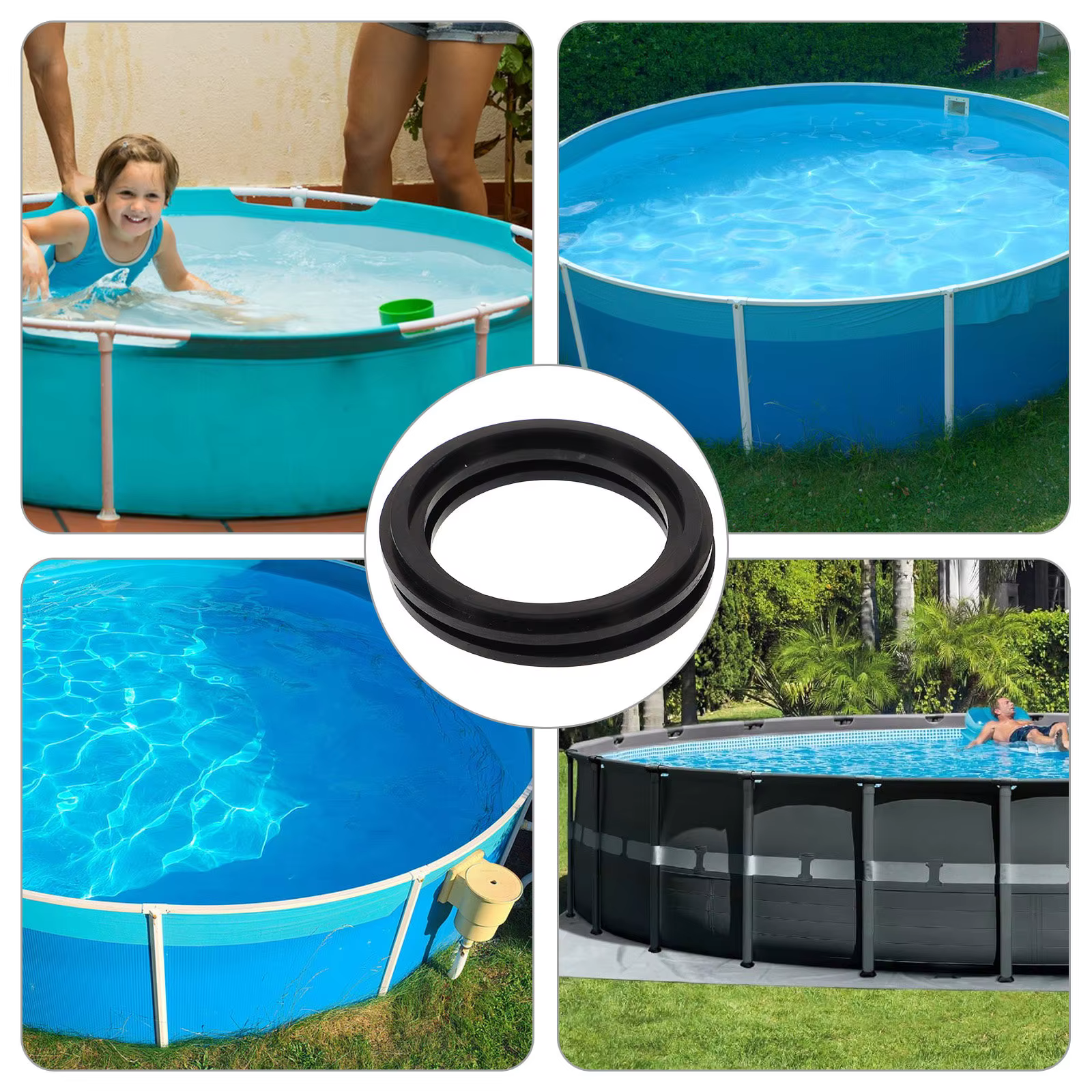 Lot de 2 joints d'étanchéité en caoutchouc pour poteaux de piscine
