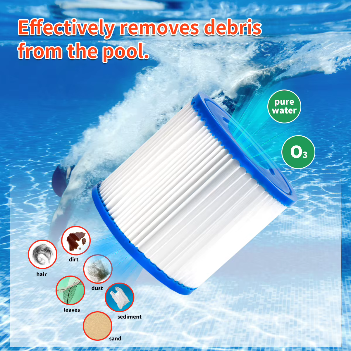 Filtre de remplacement pour piscine de type