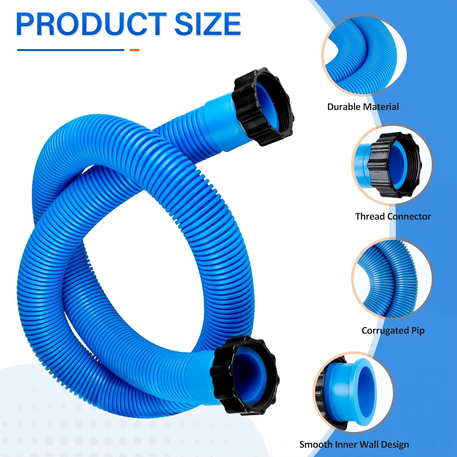 Tuyau de pompe de filtration de piscine de 150cm