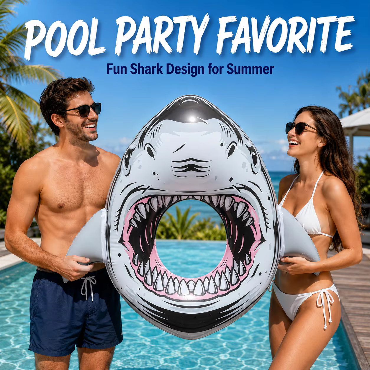 Bouée de natation gonflable Requin 87 cm pour adultes