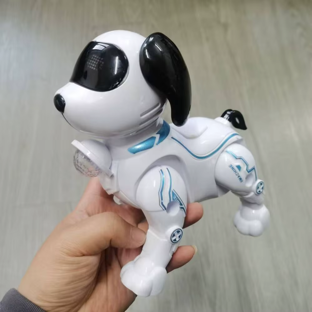 Chien robot électronique en plastique avec lumière, programmable, intelligent, interactif, qui marche, danse et fait des cascades