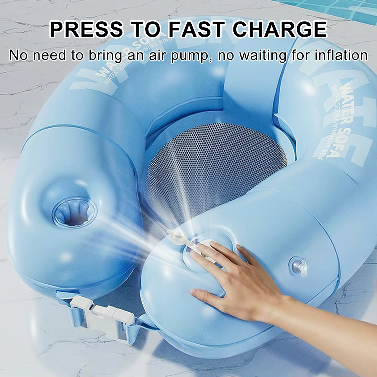 1 flotteur gonflable pour piscine – Un transat gonflable avec porte-gobelets, idéal pour se détendre au bord de la piscine, sur la plage ou au bord du lac