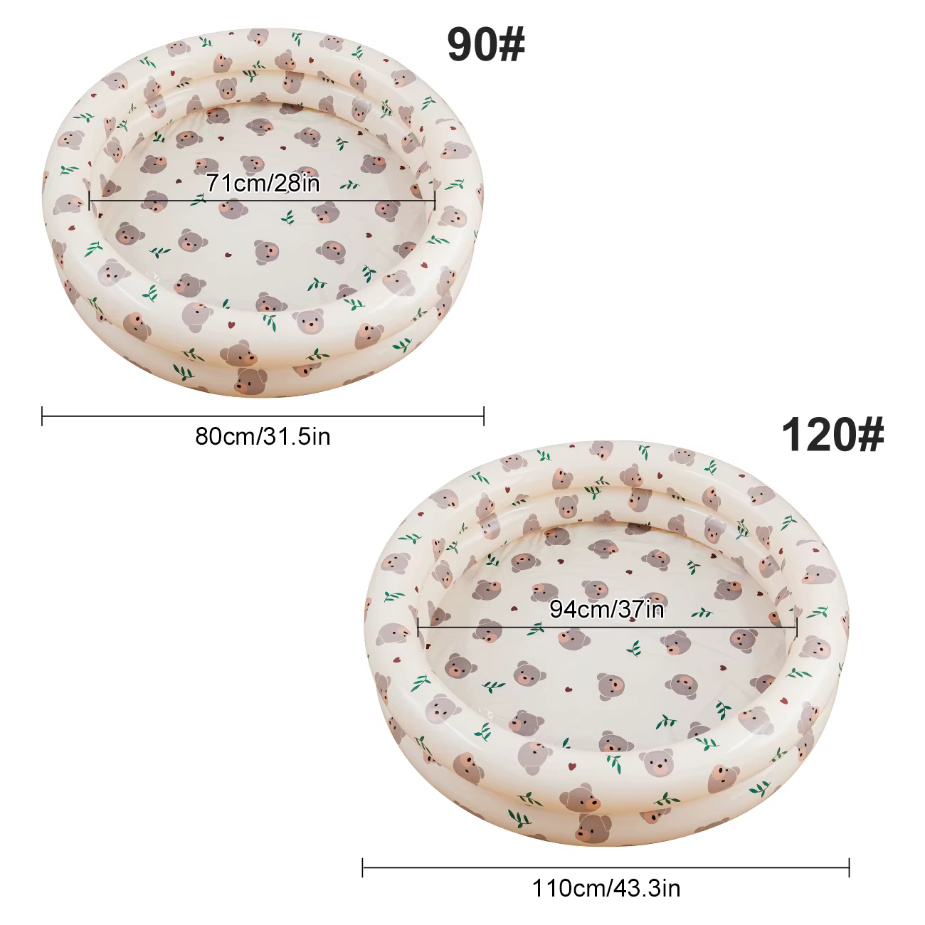 Piscine gonflable pliable portative 1PC