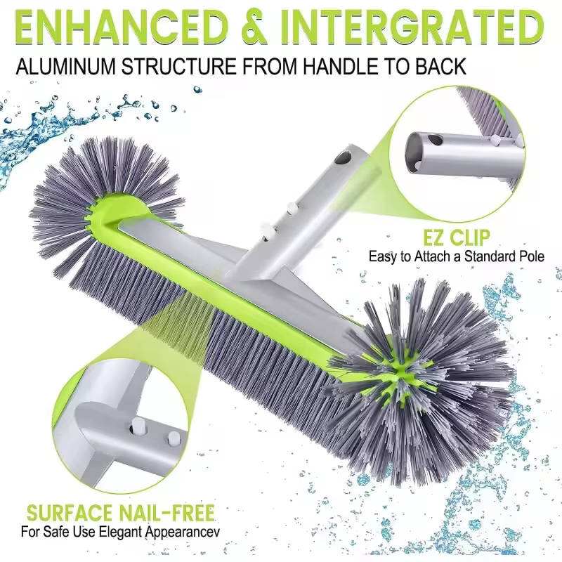 Tête de brosse de piscine en aluminium robuste de 17.5 pouces