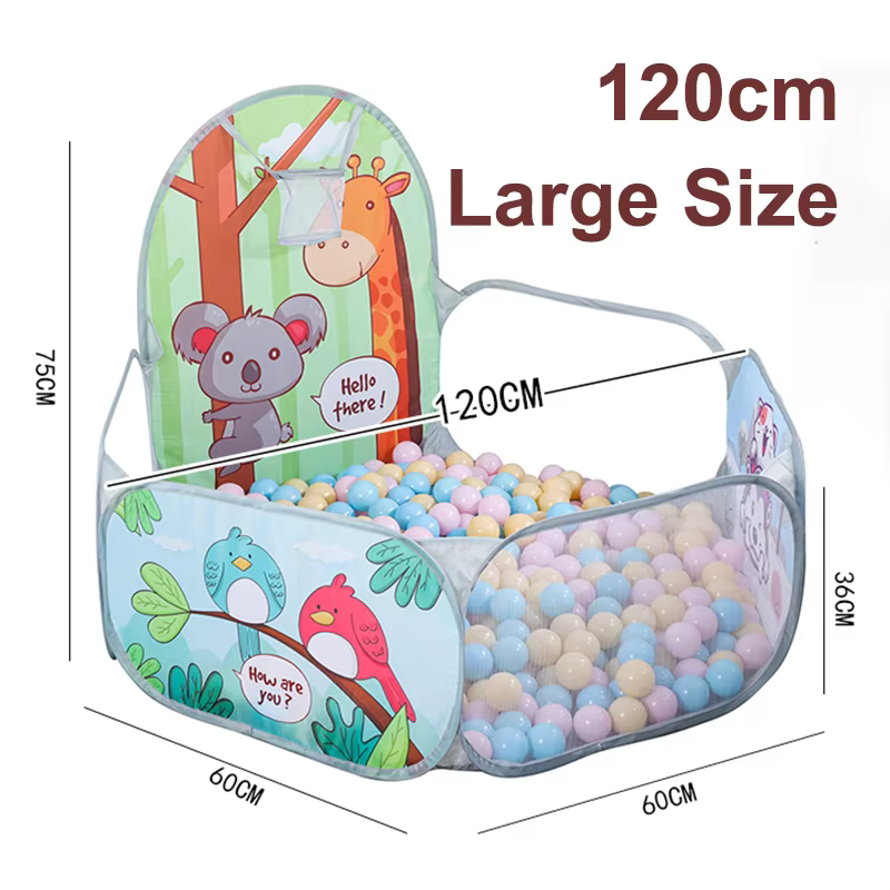 Piscine à balles pour enfants, 120cm, avec cerceau de basket-ball, parc Portable pliable pour enfants, tente de jeu, jouet éducatif de Sport pour bébé