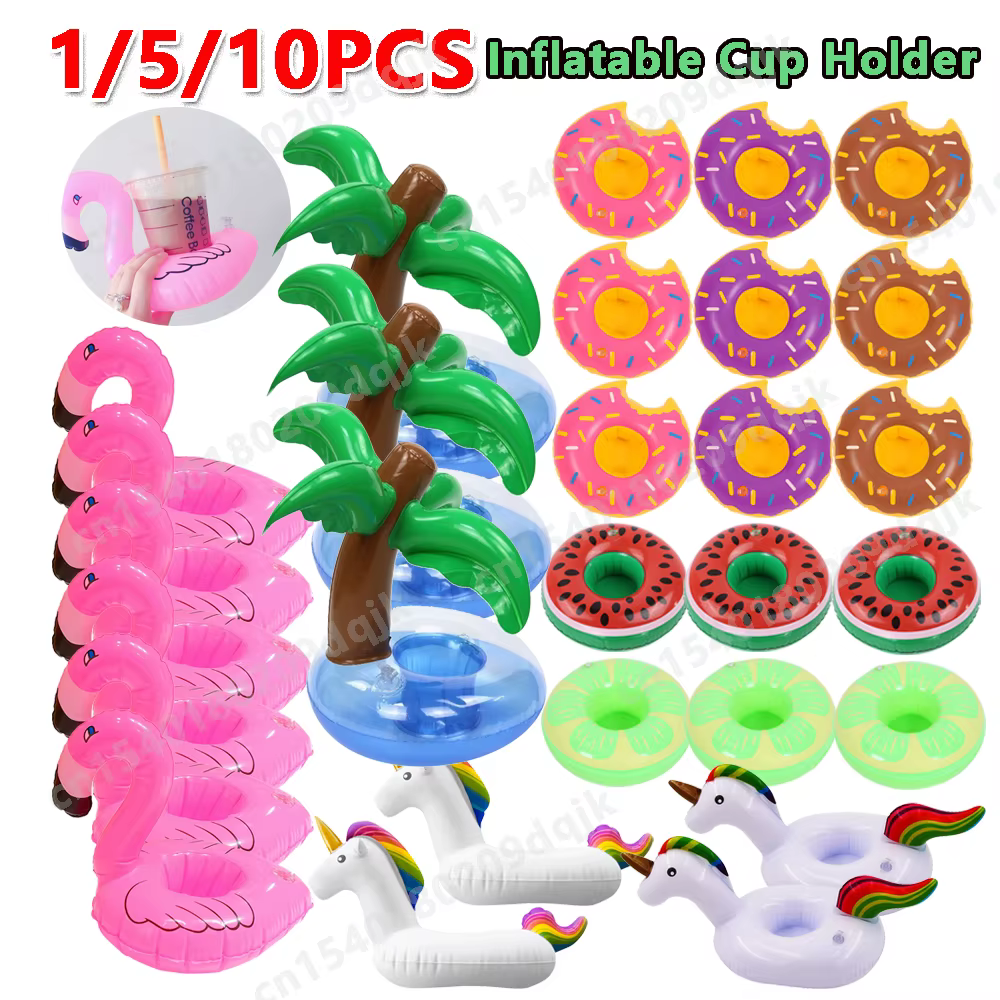 1-10 pièces flotteurs de boissons de piscine porte-boissons gonflable