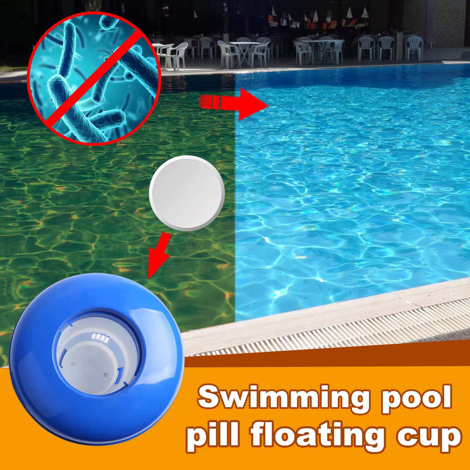 Distributeur de chlore flottant pour piscine avec aérations à débit réglable