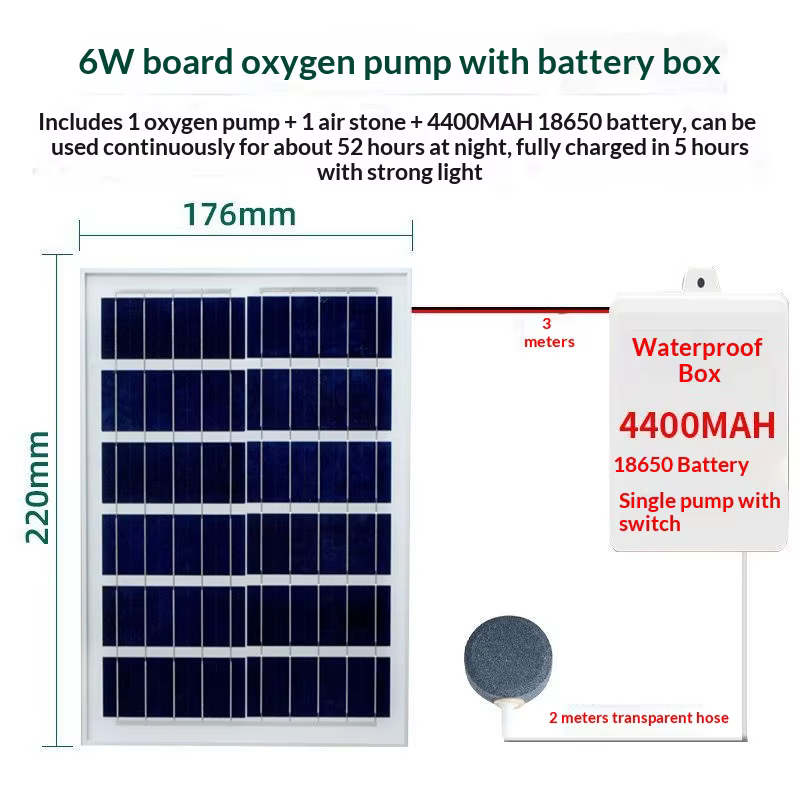 Pompe à oxygène solaire pour bassins de poissons extérieurs