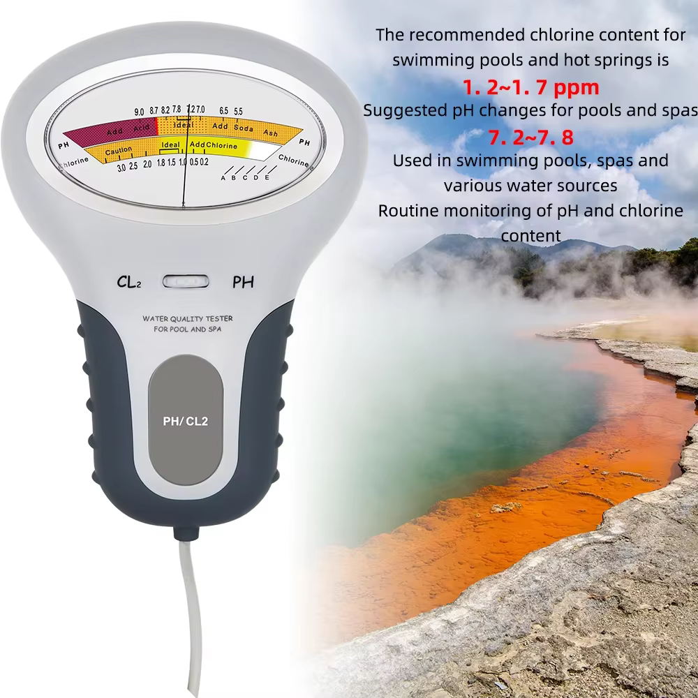 Testeur de PH et de chlore 2 en 1