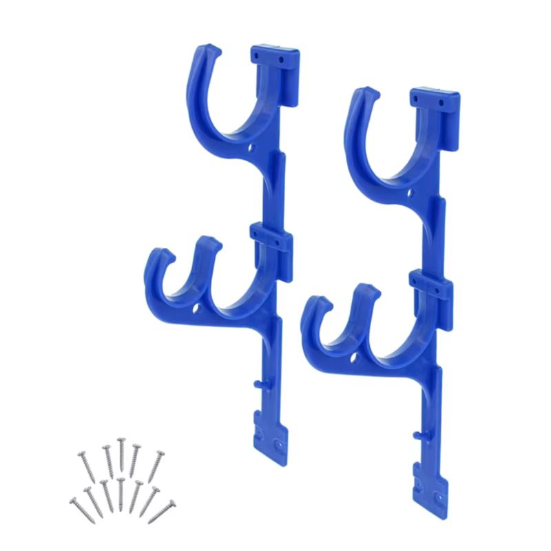 2 pièces extérieur pôle cintre piscine bâton crochet en plastique télescopique tige support avec vis pour filet brosses tuyaux