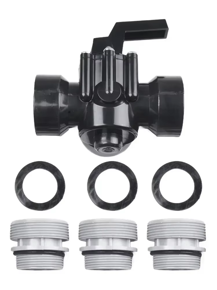 Raccord de tuyau de piscine, contrôle de Valve de piscine à 3 voies, déviation du débit d'eau, mélange de sortie barbelée droite, débit d'eau efficace