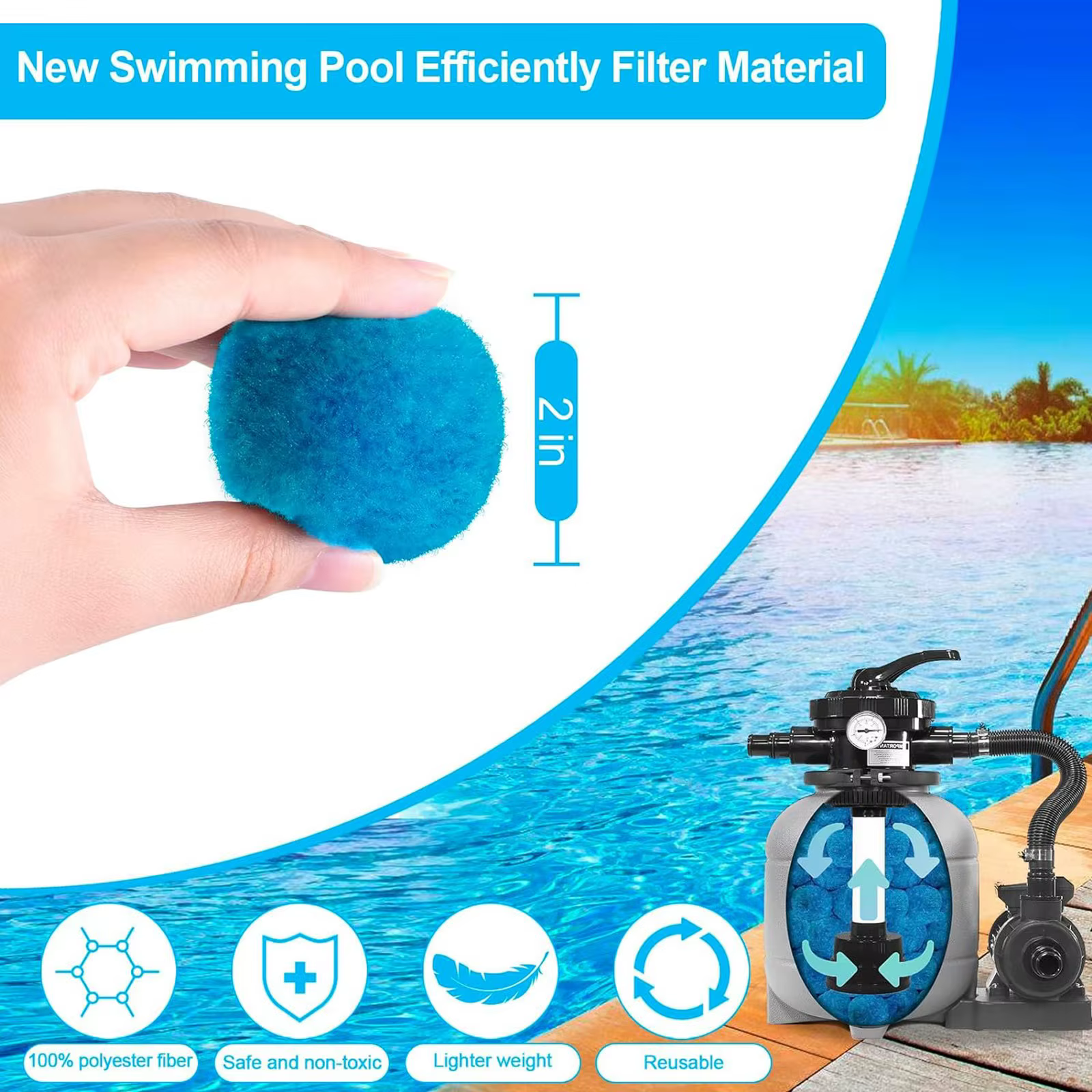 Nouvelle boule filtrante de piscine