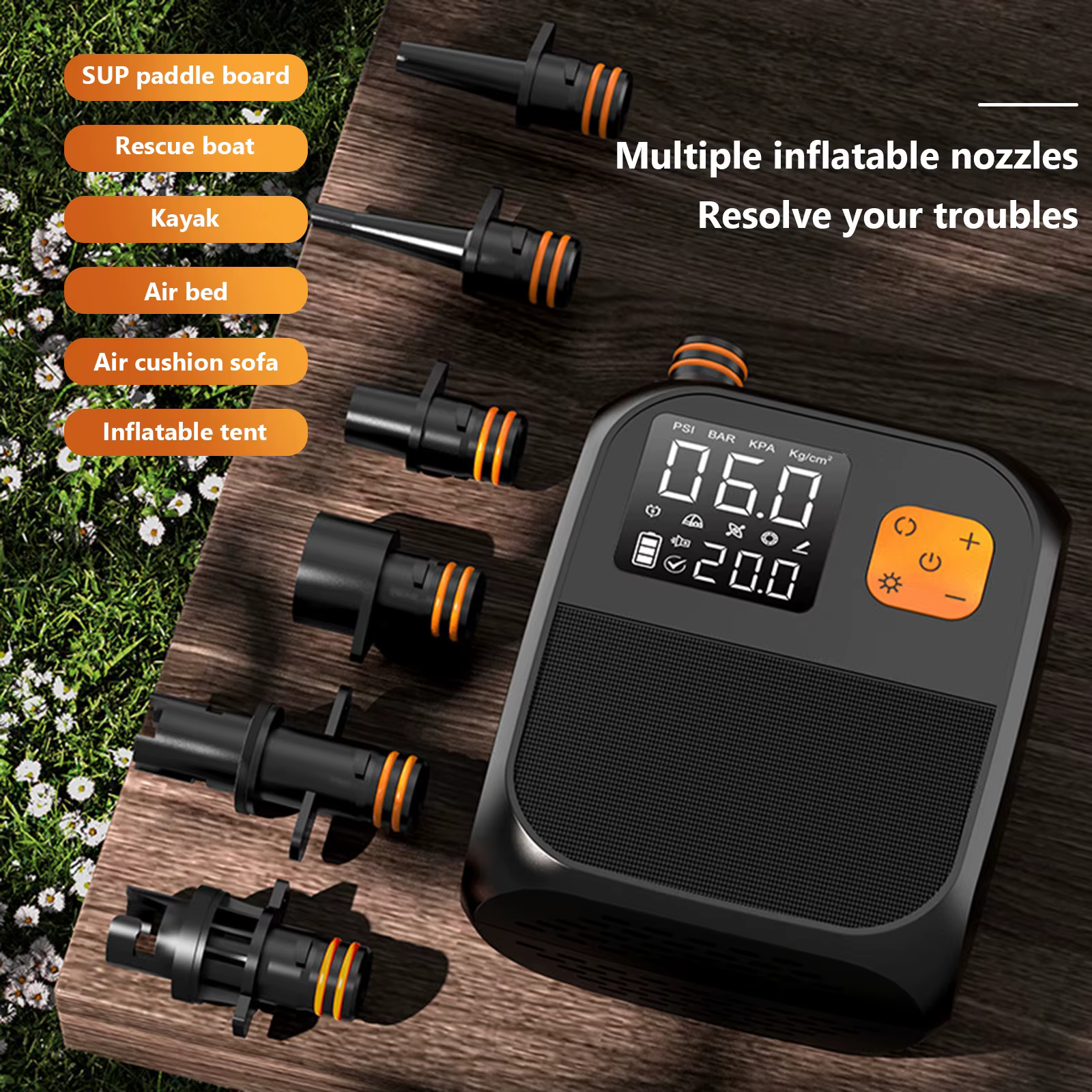 Pompe électrique pour planche à pagaie, rechargeable, portable, 25 PSI, pour planches à pagaie gonflables, kayaks, bateaux