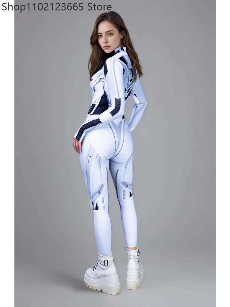 Cyber pour femmes ​ ​ Combinaison Robotique Futuriste Armure Cosplay Couple Soldat Spatial Costume de Scène Performance Fête Moulante 2026