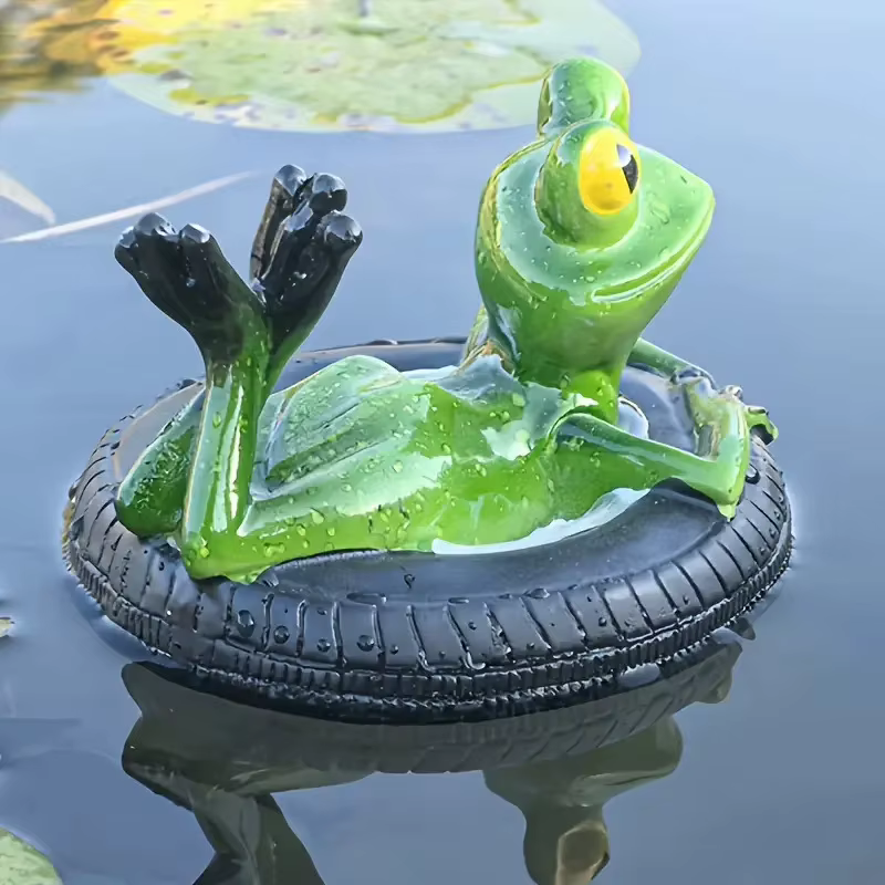 Statue de grenouille flottante d'extérieur pour bassin