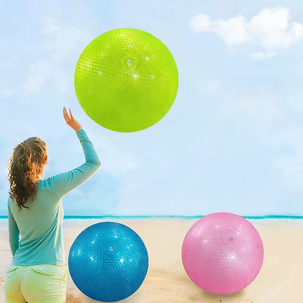 Balles de plage gonflables couleur perle