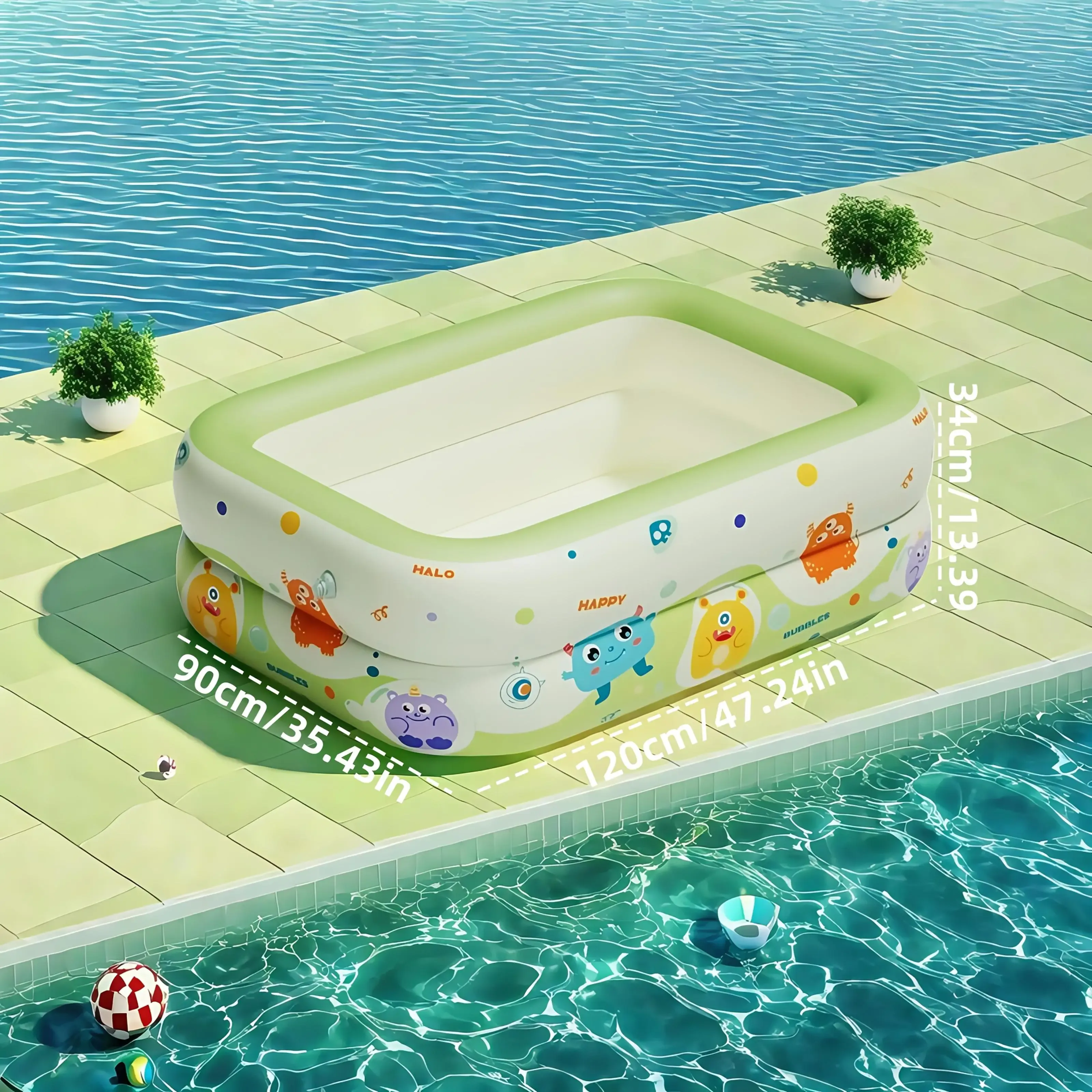 Piscine hors-sol familiale installée dans un jardin